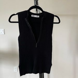 Zara knit black tank top. Size M.